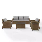 Ensemble de sofa 5 pièces en osier d'extérieur Bradenton - Crosley