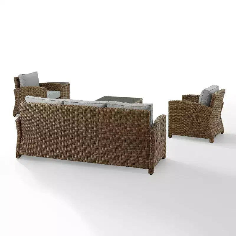 Ensemble de sofa 5 pièces en osier d'extérieur Bradenton - Crosley