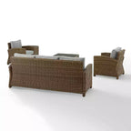 Ensemble de sofa 5 pièces en osier d'extérieur Bradenton - Crosley