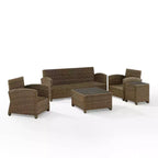 Ensemble de sofa 5 pièces en osier d'extérieur Bradenton - Crosley