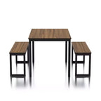 Ensemble table à manger Killucan 3 pièces avec 2 bancs - miBasics