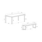Ensemble table à manger Killucan 3 pièces avec 2 bancs - miBasics