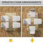 Ensemble de salle à manger 5 pièces Costway Table de 75,2 cm et 4 chaises Meubles de cuisine en verre et métal Blanc