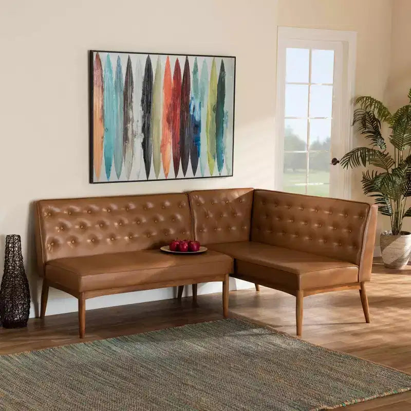 Lot de 2 banquettes d'angle Riordan Wood de Baxton Studio