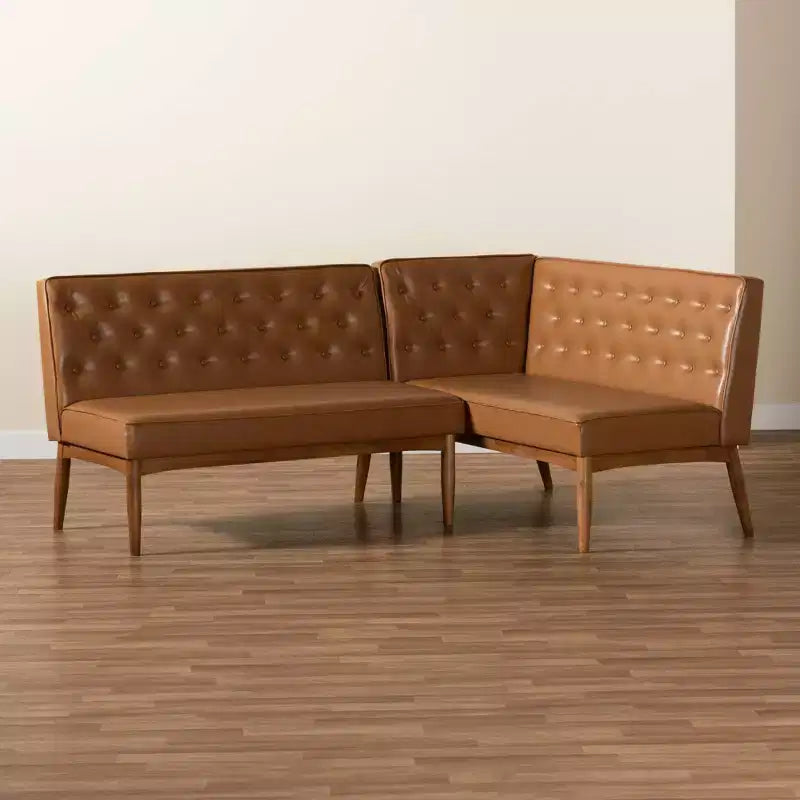 Lot de 2 banquettes d'angle Riordan Wood de Baxton Studio