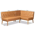 Lot de 2 banquettes d'angle Riordan Wood de Baxton Studio
