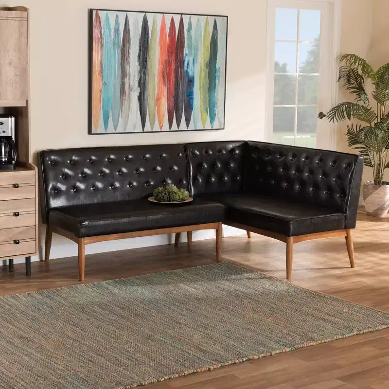 Lot de 2 banquettes d'angle Riordan Wood de Baxton Studio