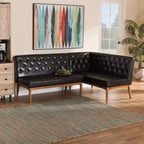 Lot de 2 banquettes d'angle Riordan Wood de Baxton Studio