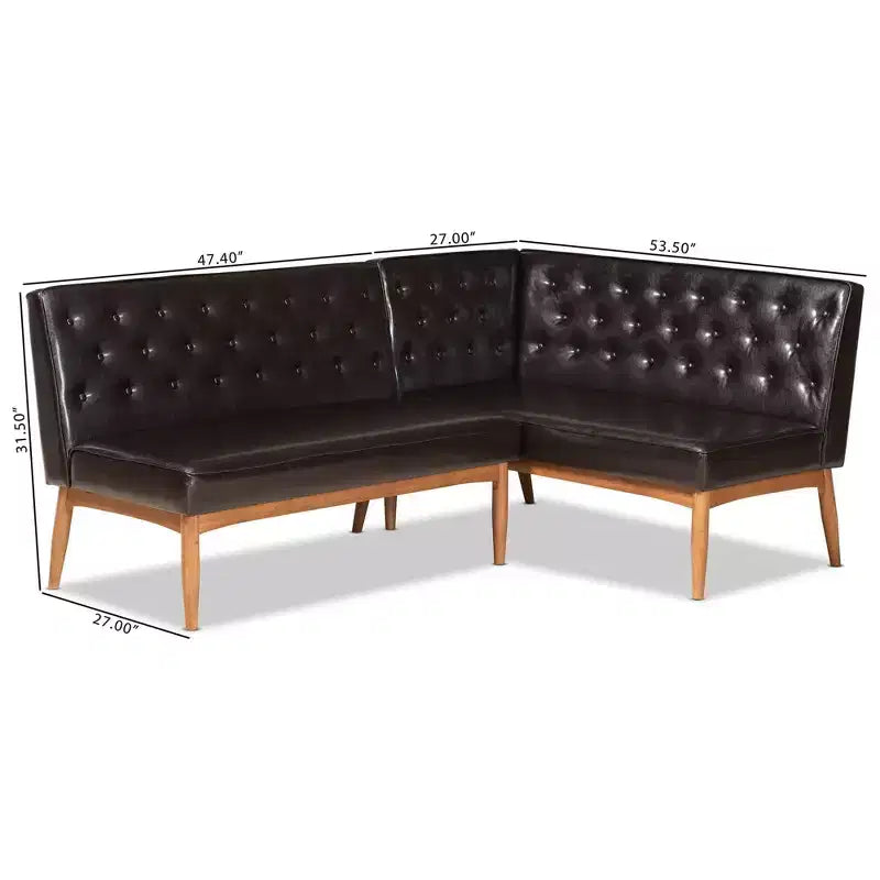 Lot de 2 banquettes d'angle Riordan Wood de Baxton Studio