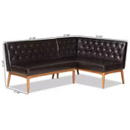Lot de 2 banquettes d'angle Riordan Wood de Baxton Studio
