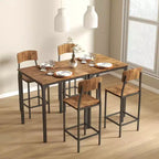 HOMCOM Ensemble table et chaises de bar 3 pièces de style industriel, hauteur comptoir, avec pieds et repose-pieds en acier