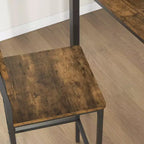 HOMCOM Ensemble table et chaises de bar 3 pièces de style industriel, hauteur comptoir, avec pieds et repose-pieds en acier