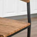 HOMCOM Ensemble table et chaises de bar 3 pièces de style industriel, hauteur comptoir, avec pieds et repose-pieds en acier