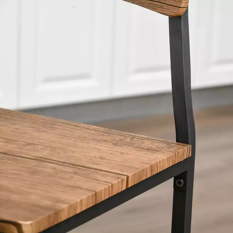 HOMCOM Ensemble table et chaises de bar 3 pièces de style industriel, hauteur comptoir, avec pieds et repose-pieds en acier