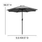 Ensemble table de patio 5 pièces Emma et Oliver - 2 chaises empilables en faux teck synthétique - Table en faux teck - Parasol avec base
