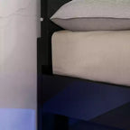 Lit Cavatao 3 pièces avec 2 tables de chevet Noir/Chrome - miBasics