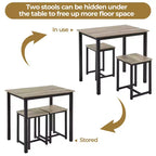 Yaheetech Ensemble de salle à manger 3 pièces industriel peu encombrant, pour cuisine, salle à manger