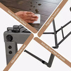 Ensemble table de bar 3 pièces Costway Table de salle à manger ronde et 2 tabourets pliables avec cadre en métal