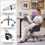 Chaise de bureau pivotante à roulettes avec accoudoirs pour la maison ou le bureau