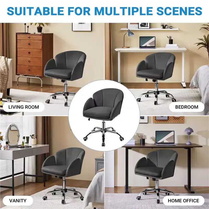 Chaise de bureau pivotante à roulettes avec accoudoirs pour la maison ou le bureau