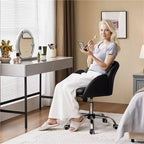 Chaise de bureau pivotante à roulettes avec accoudoirs pour la maison ou le bureau