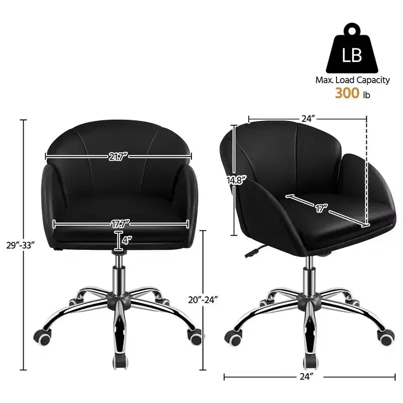 Chaise de bureau pivotante à roulettes avec accoudoirs pour la maison ou le bureau