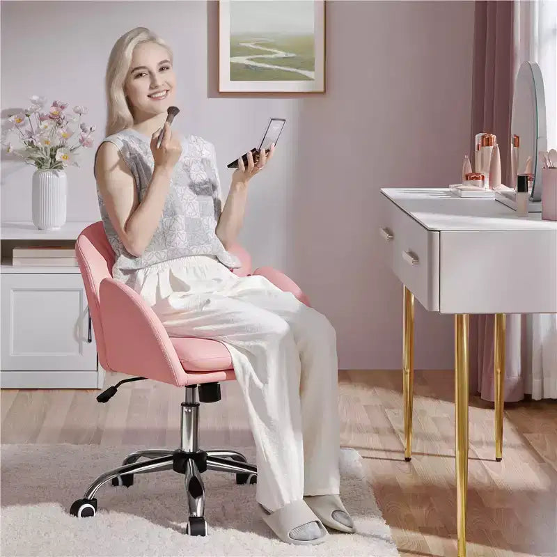Chaise de bureau pivotante à roulettes avec accoudoirs pour la maison ou le bureau