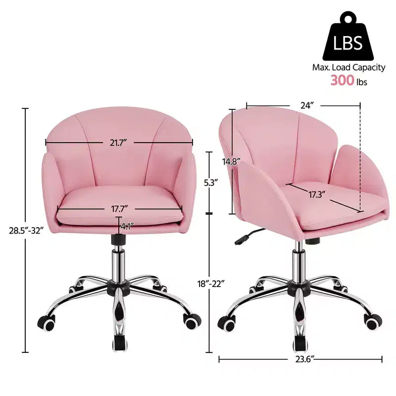 Chaise de bureau pivotante à roulettes avec accoudoirs pour la maison ou le bureau