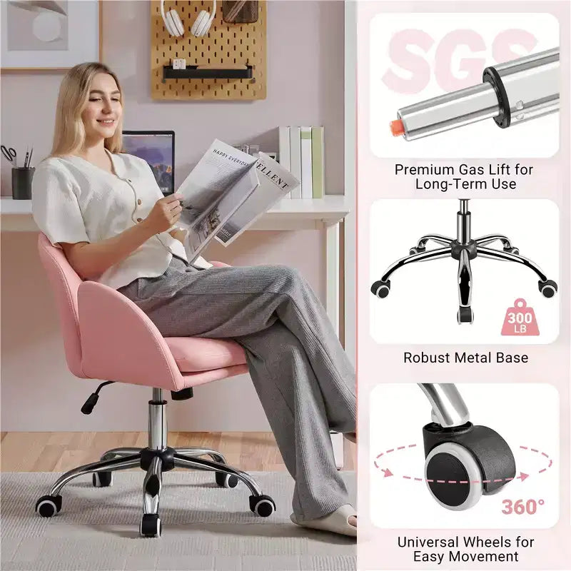 Chaise de bureau pivotante à roulettes avec accoudoirs pour la maison ou le bureau
