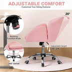 Chaise de bureau pivotante à roulettes avec accoudoirs pour la maison ou le bureau