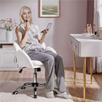 Chaise de bureau pivotante à roulettes avec accoudoirs pour la maison ou le bureau
