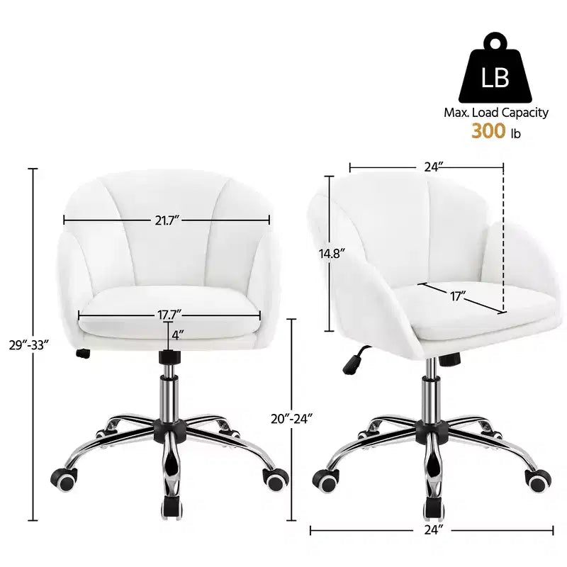Chaise de bureau pivotante à roulettes avec accoudoirs pour la maison ou le bureau