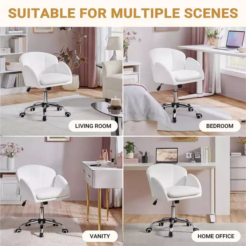 Chaise de bureau pivotante à roulettes avec accoudoirs pour la maison ou le bureau