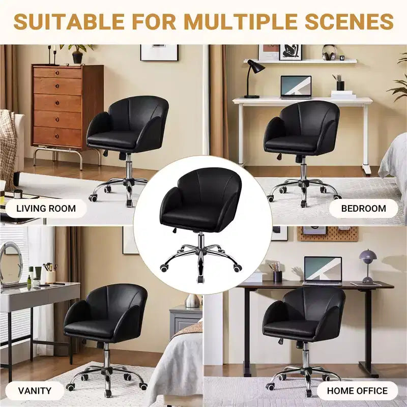 Chaise de bureau pivotante à roulettes avec accoudoirs pour la maison ou le bureau