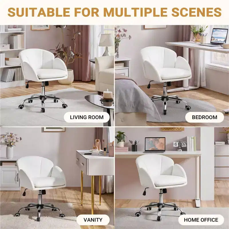 Chaise de bureau pivotante à roulettes avec accoudoirs pour la maison ou le bureau