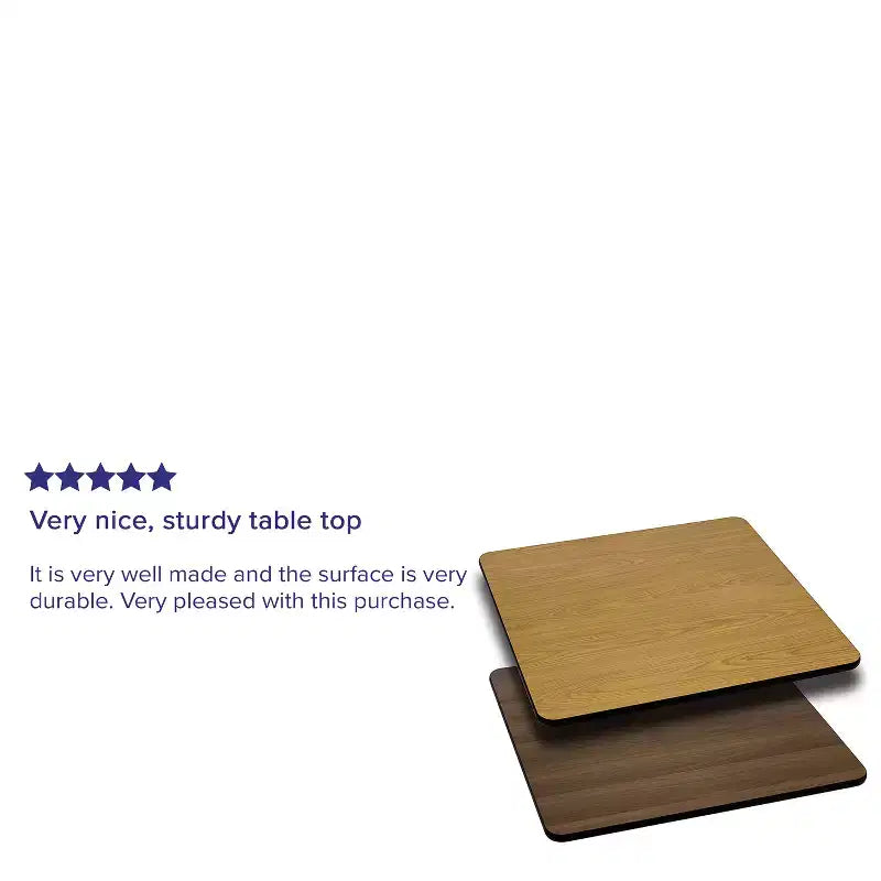 Lot de 2 plateaux de table carrés de 91 cm avec dessus stratifié réversible