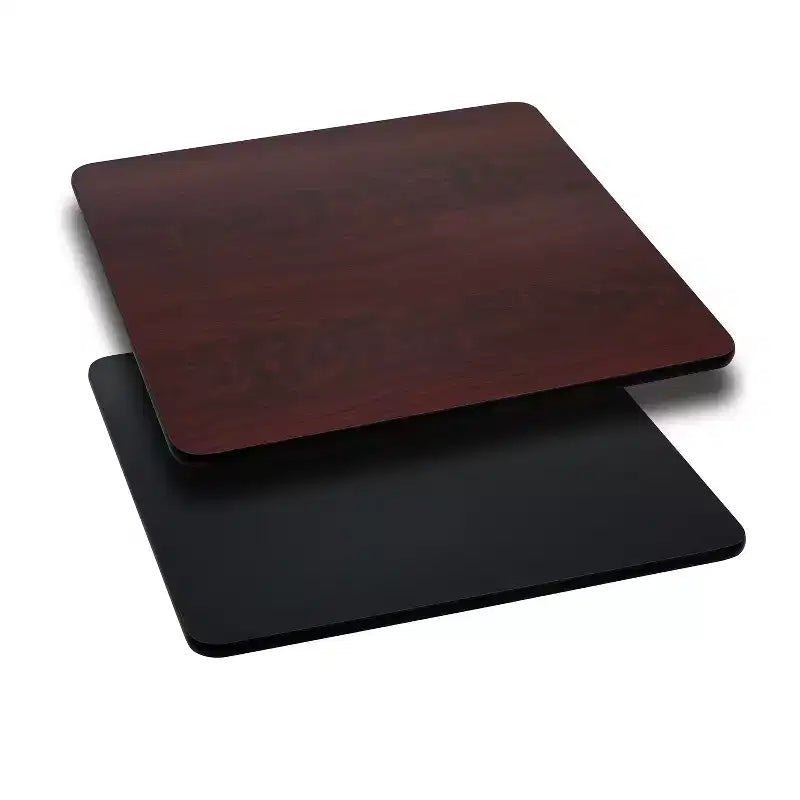 Lot de 2 plateaux de table carrés de 91 cm avec dessus stratifié réversible