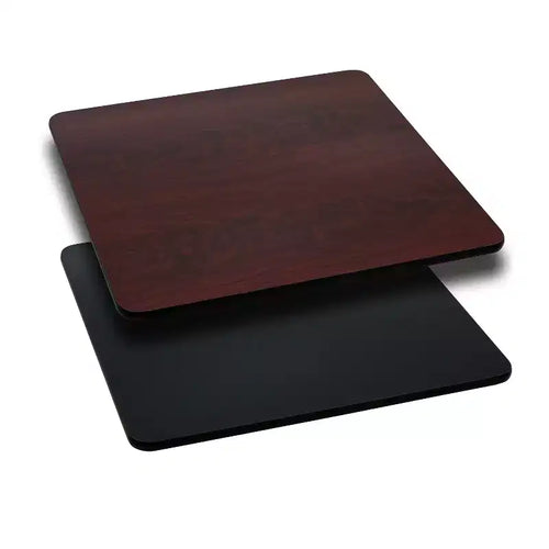 Lot de 2 plateaux de table carrés de 91 cm avec dessus stratifié réversible