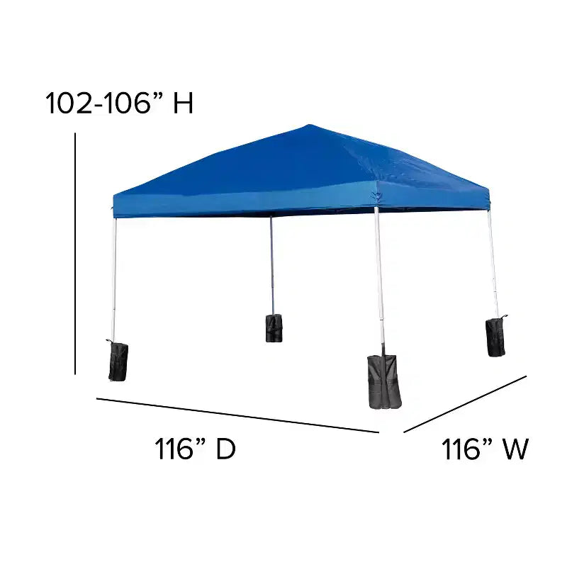 Ensemble de tentes de fête/de hayon Emma et Oliver pour événements extérieurs avec auvent pop-up et étui à roulettes et table pliante avec poignée de transport