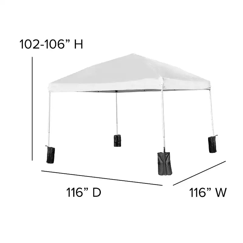 Ensemble de tentes de fête/de hayon Emma et Oliver pour événements extérieurs avec auvent pop-up et étui à roulettes et table pliante avec poignée de transport