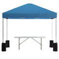 Ensemble de tentes de fête/de hayon Emma et Oliver pour événements extérieurs avec auvent pop-up et étui à roulettes et table pliante avec poignée de transport