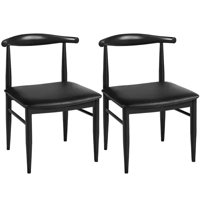 Yaheetech Set of 2 Modern Dining Chairs Armless Chairs with Metal Legs