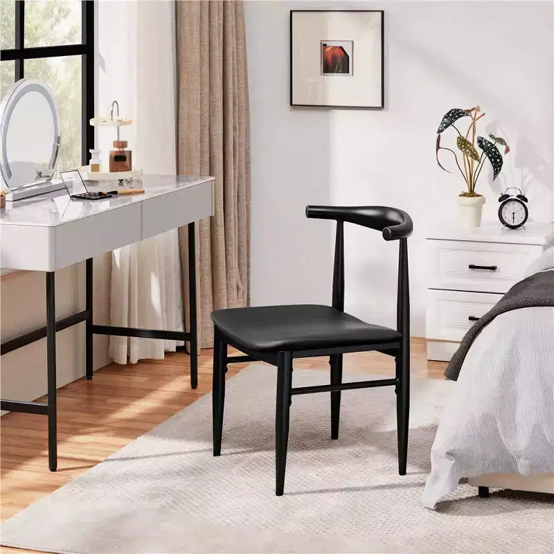 Lot de 2 chaises de salle à manger modernes sans accoudoirs avec pieds en métal