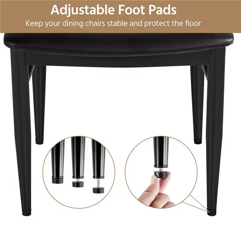 Lot de 2 chaises de salle à manger modernes sans accoudoirs avec pieds en métal