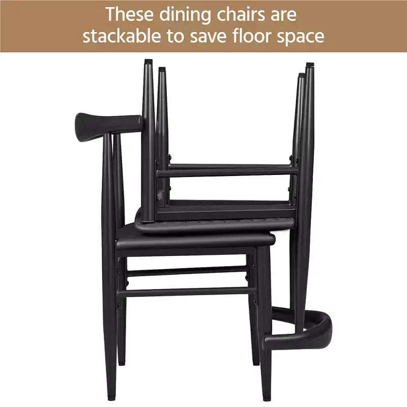 Lot de 2 chaises de salle à manger modernes sans accoudoirs avec pieds en métal