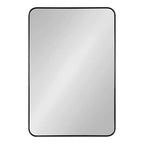 Miroir mural encadré rectangulaire avec bords arrondis
