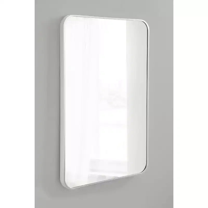 Miroir mural encadré rectangulaire avec bords arrondis