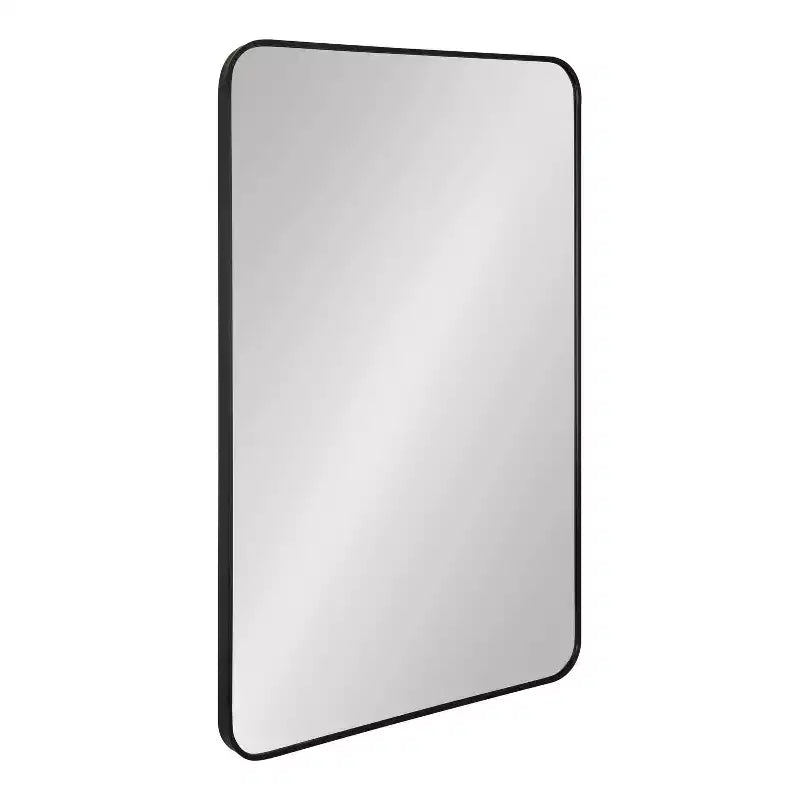 Miroir mural encadré rectangulaire avec bords arrondis