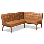 2pc Sanford Wood Dining Set - Baxton Studio