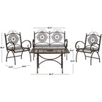 Ensemble de patio 4 pièces Sophie - Intérieur/Extérieur - PAT5001 - Safavieh